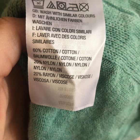 H By Halston V Neck 3/4 Bell Sleeve Blue Light Knit Sweater Top Large - Picture 9 of 9